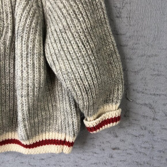 Northern Watters Knitwear Sweater Kids XS Gray Wool Henley Chunky Knit Canada - Picture 11 of 16